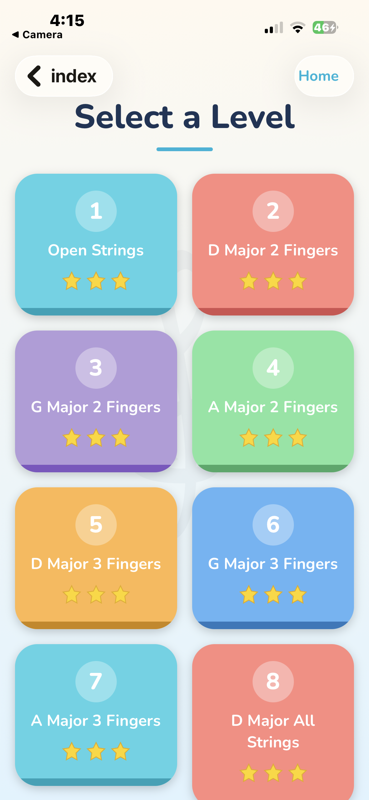 Level selection screen