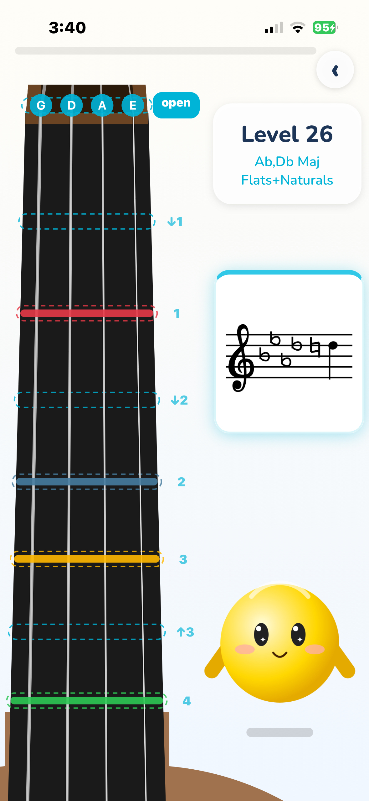 Real fingerboard positions