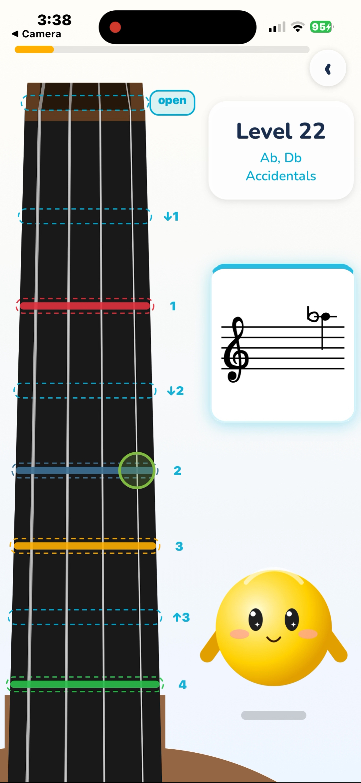 Tap a position on the fingerboard